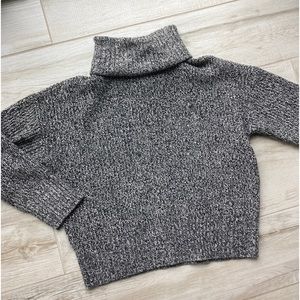 Sanctuary women’s sweater dark heather grey turtleneck waist length size M